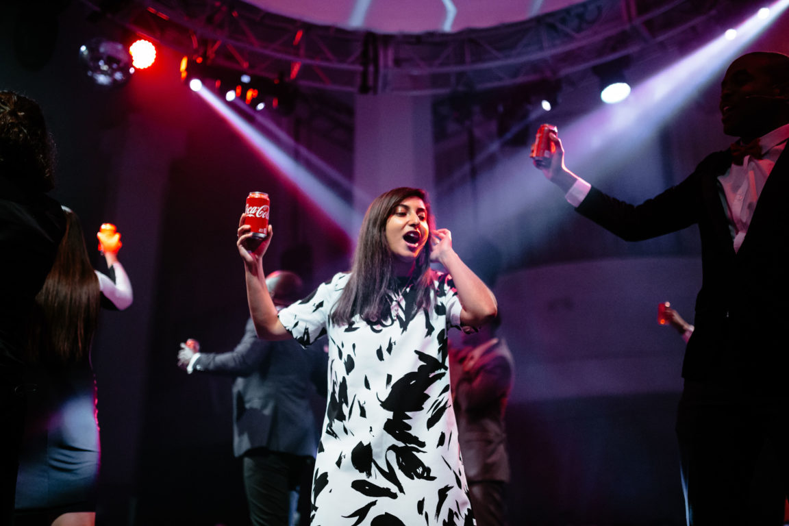 Nilofer Rajpurkar (2013) joins fellow Scholars on stage for a Hamilton-esque performance at Friday's 30th Anniversary Gala.