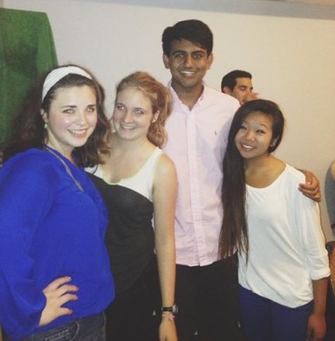 Then, Elizabeth Brajevich met up with Varun Anand (2012), Emmeline Vu (2012), and Sarah Jo Lambert (2011)! 